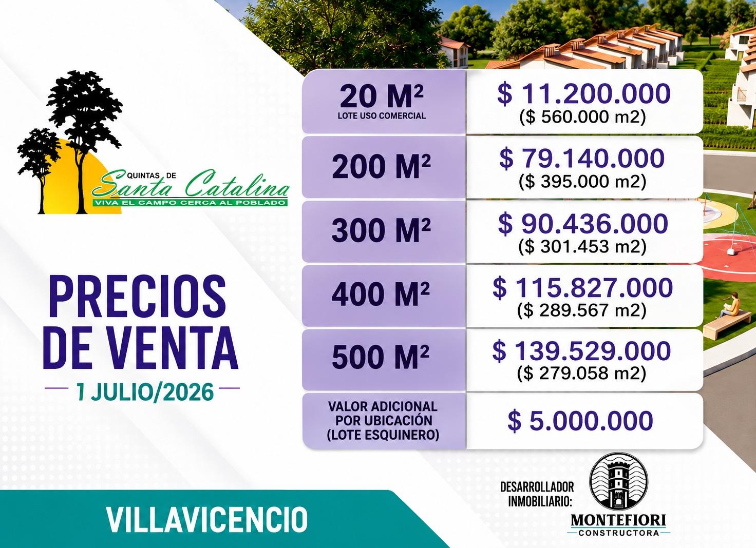 Ficha técnica y precios de Quintas de Santa Catalina