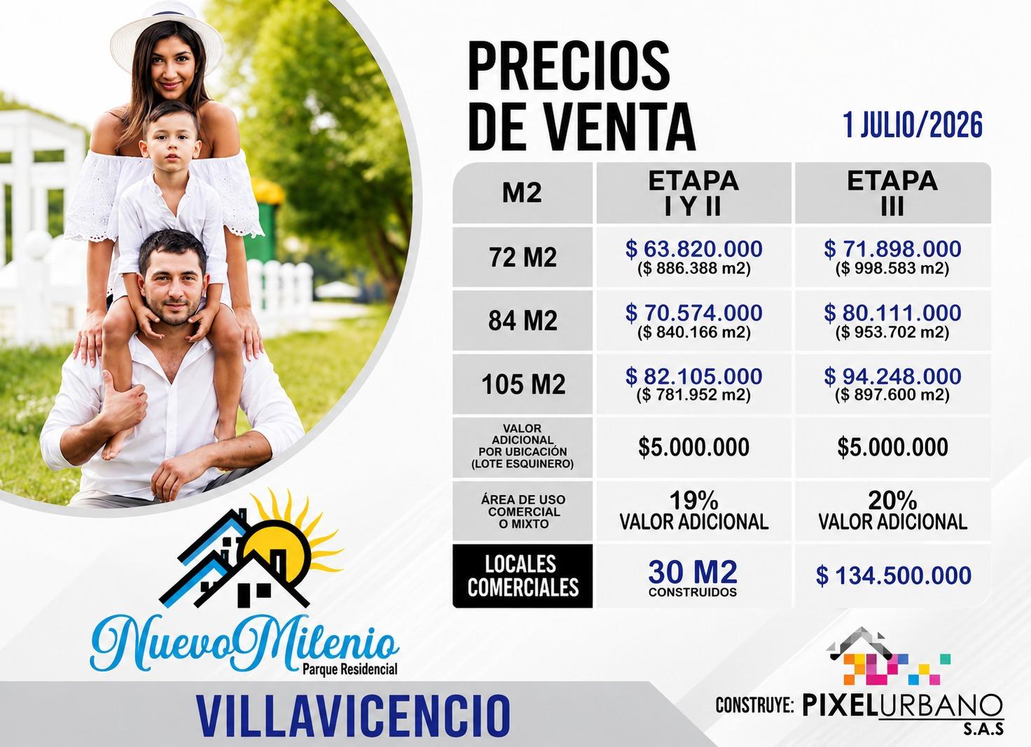 Ficha técnica y precios de Parque Residencial Nuevo Milenio